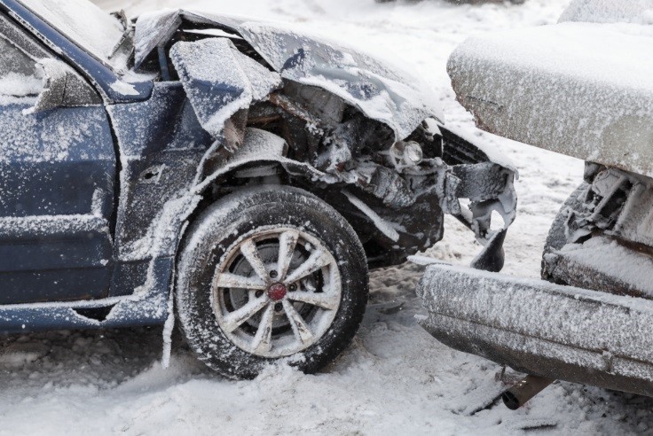 car accident in snow
